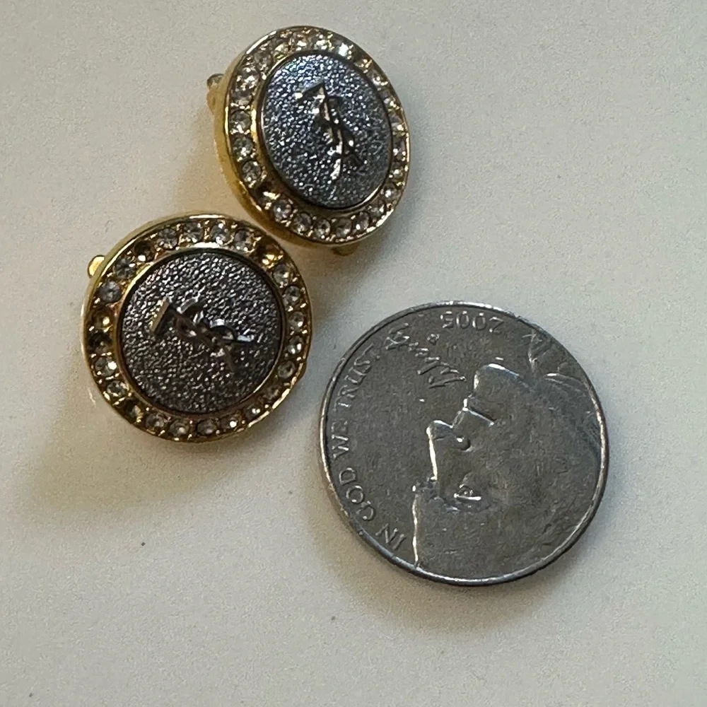 Authentic YSL Elegant Gold and Silver Women's Earrings - Picture 8 of 9